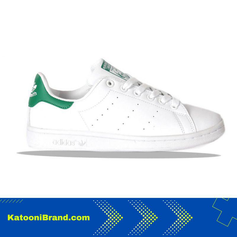 کفش اسپرت پسرانه سفید سبز Adidas stan smith