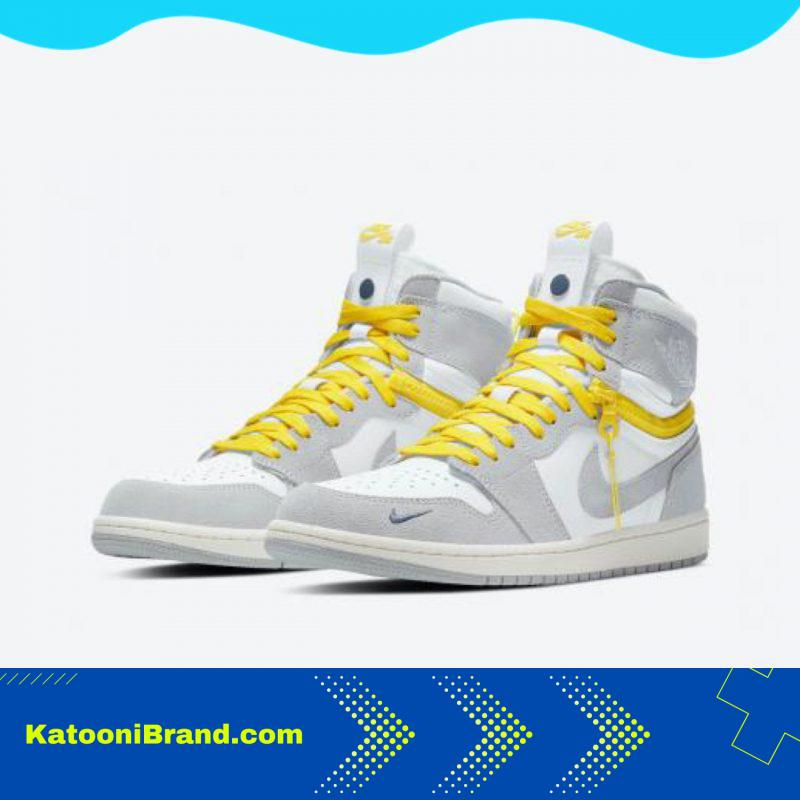 کفش ساقدار دخترانه رنگ سفید زرد مدل Jordan 1